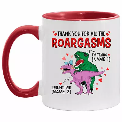 Personalized Thank You For All The accent Mug, White/Red, 11 oz. Accent Mug