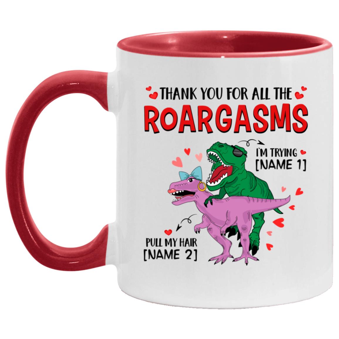 Personalized Thank You For All The accent Mug, White/Red, 11 oz. Accent Mug