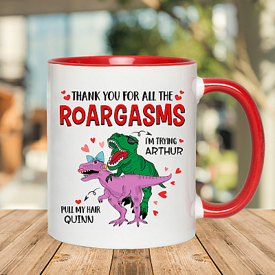 Alternative view of Personalized Thank You For All The Roargasms Accent Mug