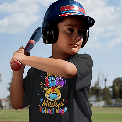 Alternative view of Tiger I Survived 100 Masked School Day 2021 T-Shirt - Funny 100 Days of School Gifts Youth Tee