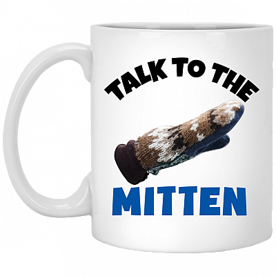 Talk to The Mitten - Bernie Inauguration Meme Coffee Mug - Beer Stein - Water Bottle - Color Changing Mug, White, 11 oz. White Mug