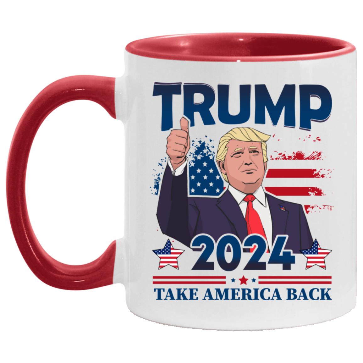 AM11OZ Accent Mug, White/Red, 11 oz. Accent Mug