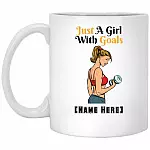 Personalized Just A Girl Mug, White, 11 oz. White Mug