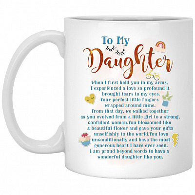 To My Daughter Coffee Mug, White, 11 oz. White Mug