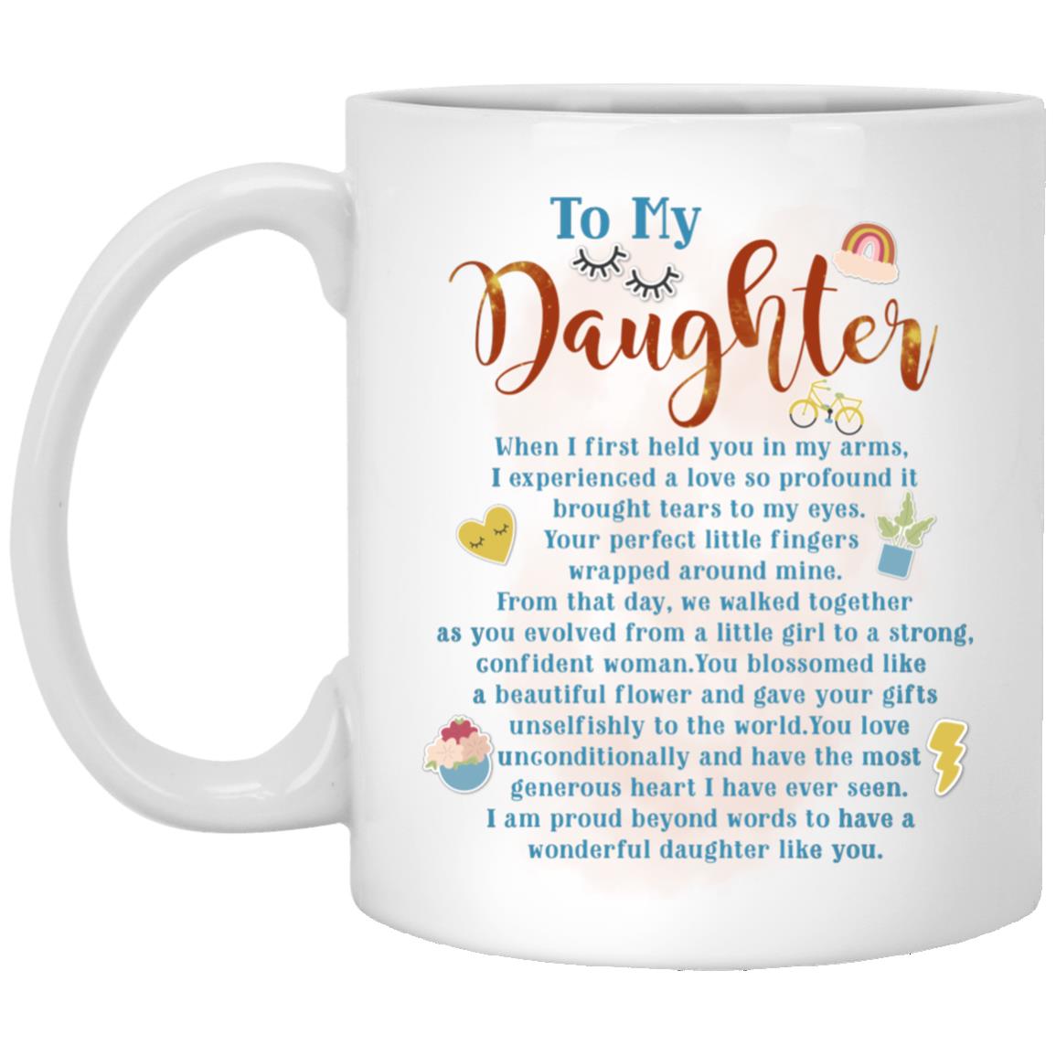 To My Daughter Coffee Mug, White, 11 oz. White Mug