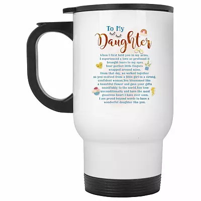 14 oz. White Travel Mug