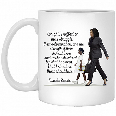 Kamala Harris Speech Standing Mug, White, 11 oz. White Mug
