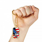 In God We Trust American Flag Dog Tag Pendant Necklace - Christian Necklace Religious Gifts For Men - Dog Tag (Gold Plated)