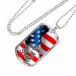 In God We Trust American Flag Dog Tag Pendant Necklace - Christian Necklace Religious Gifts For Men - Dog Tag (Silver)