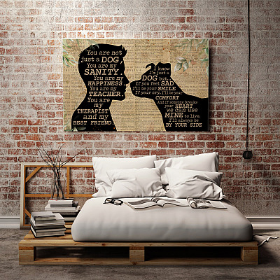 Alternative view of Pitbull And Boy You Are Not Just A Dog You Are My Sanity Gallery Wrapped Framed Canvas Prints - Unframed Poster