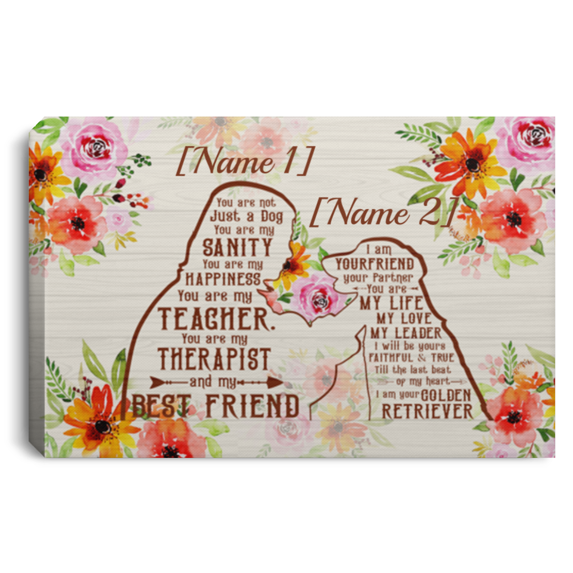 Personalized Golden Retriever Girl Dog You Are Not Just A Dog You Are My Sanity Framed Canvas - Unframed Poster, White, 0.75'' Framed Canvas