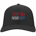Trump 2024 Patriot Party, Black, Twill Cap