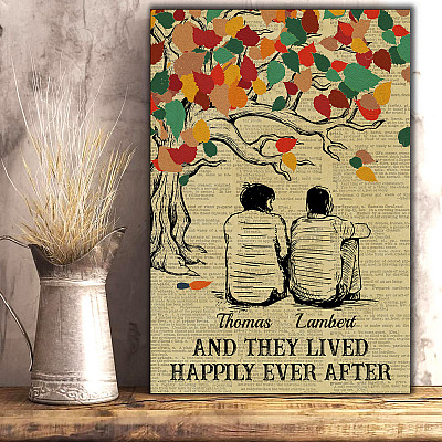 Alternative view of Personalized Gay Couple And They Lived Happily Ever After Framed Canvas Prints - LGBT Unframed Poster