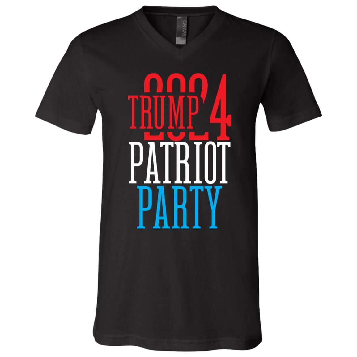 Trump 2024 Patriot Party T-Shirt, Black, V-Neck T-Shirt Trump 2024 Patriot Party T-Shirt, Black, V-Neck T-Shirt