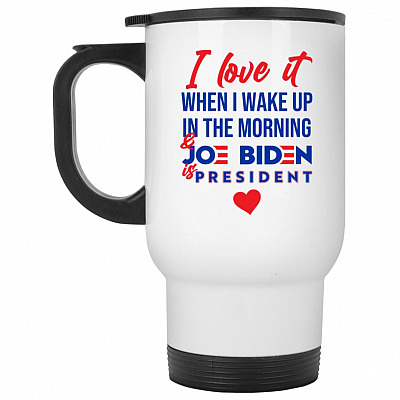14 oz. White Travel Mug