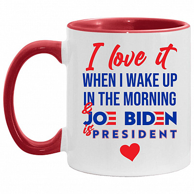 President Accent Mug, White/Red, 11 oz. Accent Mug