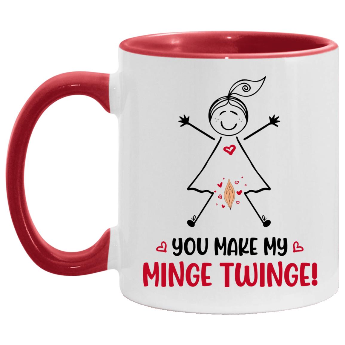AM11OZ Accent Mug, White/Red, 11 oz. Accent Mug