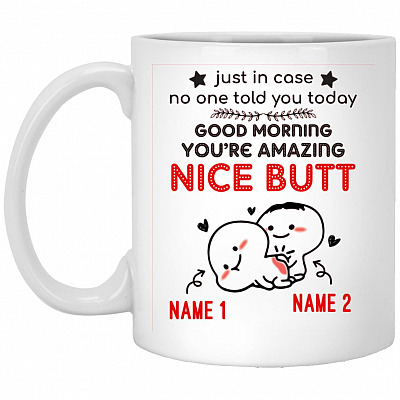 butt mug, White, 11 oz. White Mug