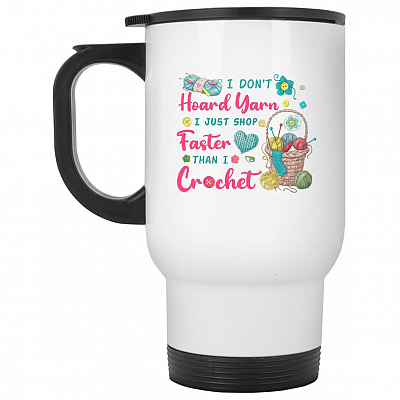 14 oz. White Travel Mug