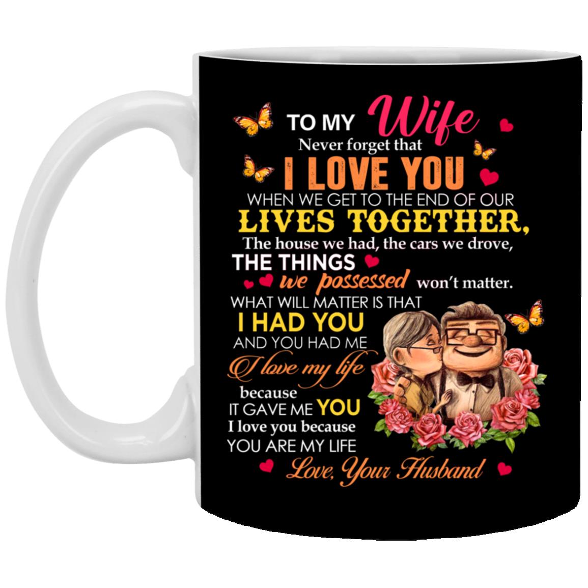 To My Wife Never Forget, Black, 11 oz. White Mug To My Wife Never Forget, Black, 11 oz. White Mug