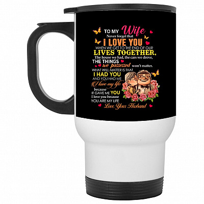 14 oz. White Travel Mug