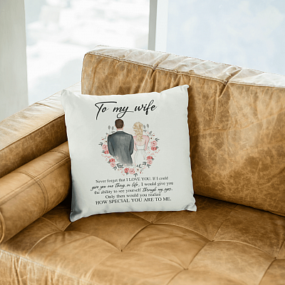 Alternative view of To My Wife How Special You Are to Me Throw Pillow - Decorative Pillow - Indoor Cushion - Sofa Decor