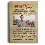 Personalized Photo To My Wife I Wish I Could Turn Back the Clock Framed Canvas - Unframed Poster, White, 0.75'' Framed Canvas
