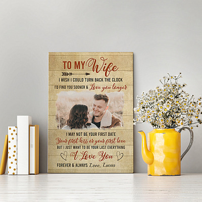 Alternative view of Personalized Photo To My Wife I Wish I Could Turn Back the Clock Framed Canvas - Unframed Poster