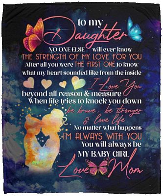 to my daughter, White, Cozy Plush Fleece Blanket - 50x60