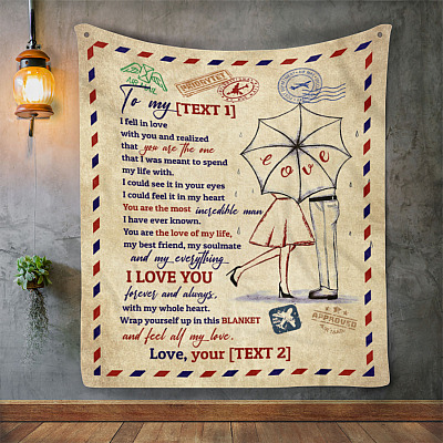 Alternative view of Personalized to the Love of My Life Valentines Gifts for Him Fleece Blanket - Sherpa Blanket - Woven Blanket