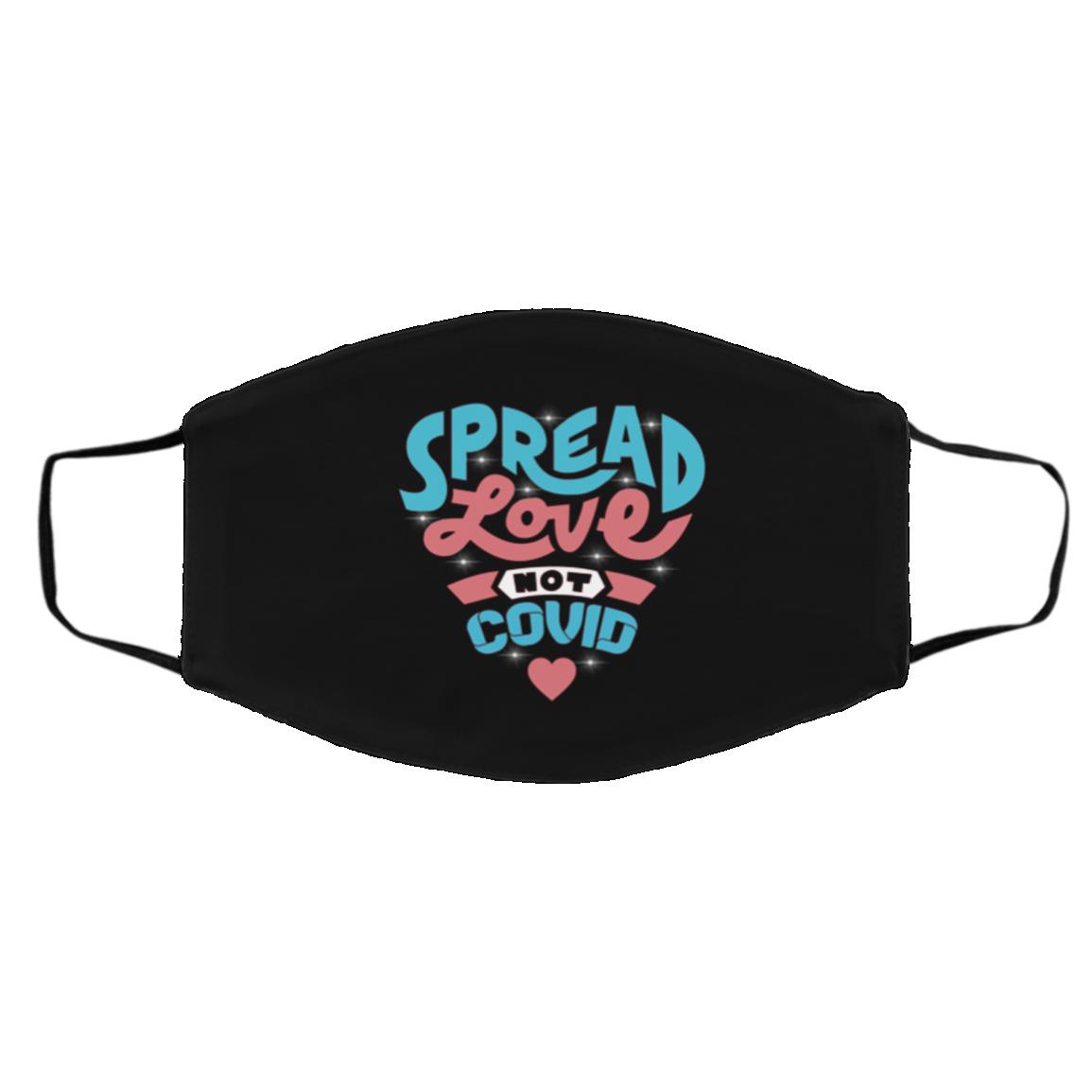 Spread Mask, Black, Cloth Face Cover – Medium/Large