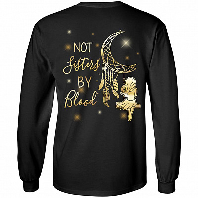 BFF Best Friends Not Sisters By Blood Bestie Matching Print On Back Hoodie - Long Sleeve - Sweatshirt, Black, Long Sleeve