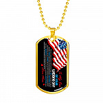 Mom To My Son On Your Wedding Day There Are So Many Emotions That Fill My Heart Today US Flag Dog Tag Pendant Necklace - Dog Tag (Gold Plated)