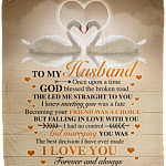 Swan Couple To My Husband Once Upon A Time God Blessed The Broken Road Fleece Blanket - Mink Sherpa Blanket, White, Cozy Plush Fleece Blanket - 50x60 Swan Couple To My Husband Once Upon A Time God Blessed The Broken Road Fleece Blanket - Mink Sherpa Blanket, White, Cozy Plush Fleece Blanket - 50x60