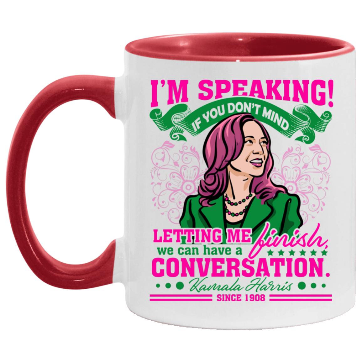 AM11OZ Accent Mug, White/Red, 11 oz. Accent Mug