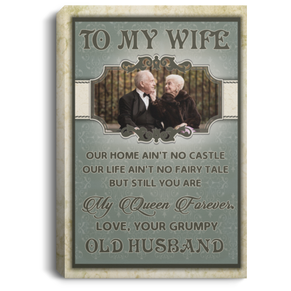 Personalized Photo To My Wife Our Home Ain't No Castle Gallery Wrapped Framed Canvas Prints - Unframed Poster, White, 0.75'' Framed Canvas