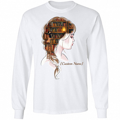 Personalized Library, White, Long Sleeve