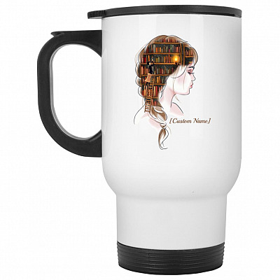 14 oz. White Travel Mug