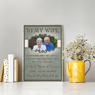 Alternative view of Personalized Photo To My Wife Our Home Ain't No Castle Gallery Wrapped Framed Canvas Prints - Unframed Poster