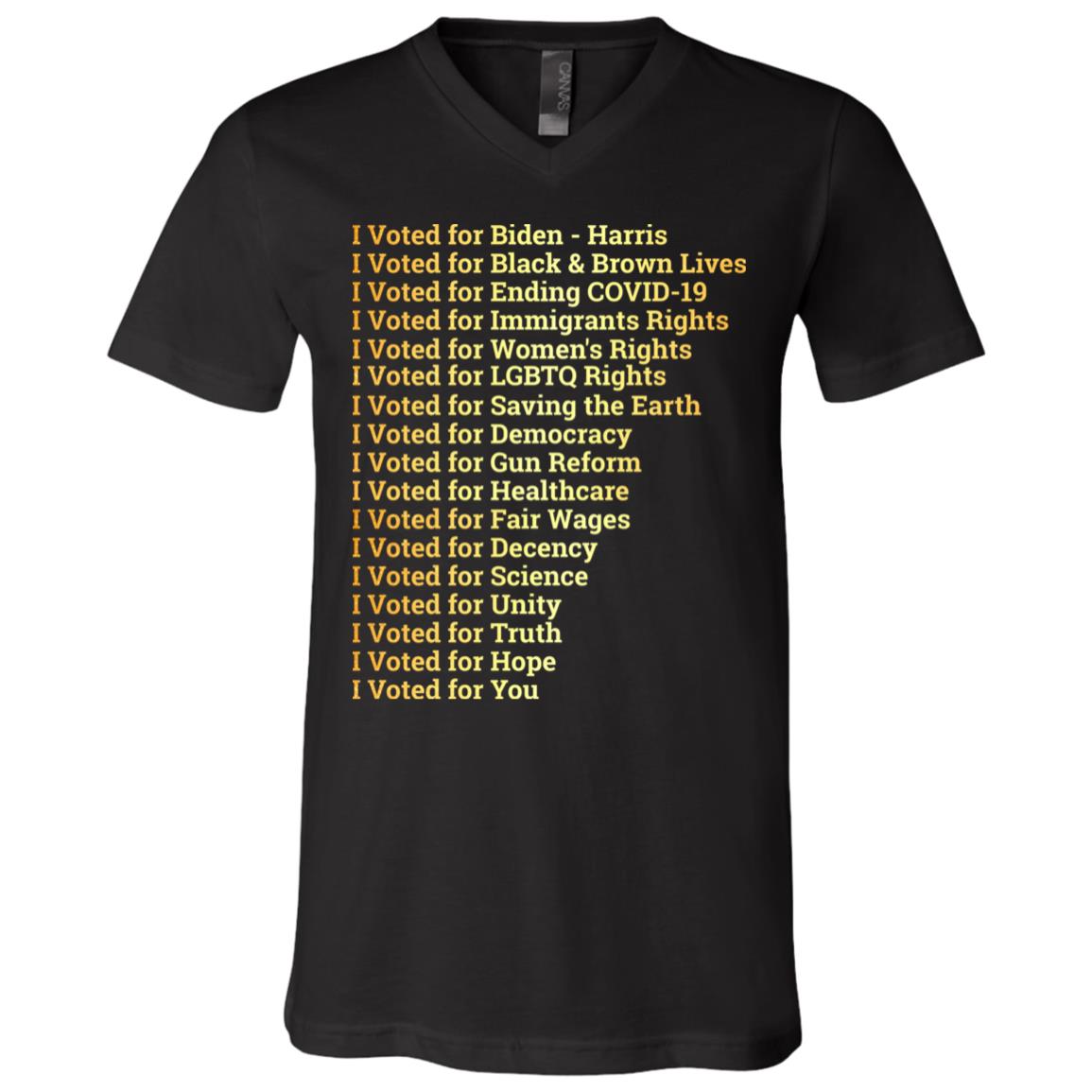 Vote for Biden Harris - Vote for LGBTQ T-Shirt, Black, V-Neck T-Shirt