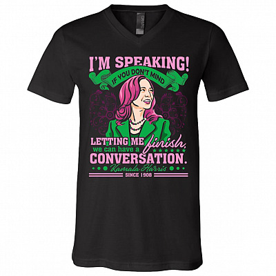 Kamala Harris 2020 Debate V Neck, Black, V-Neck T-Shirt