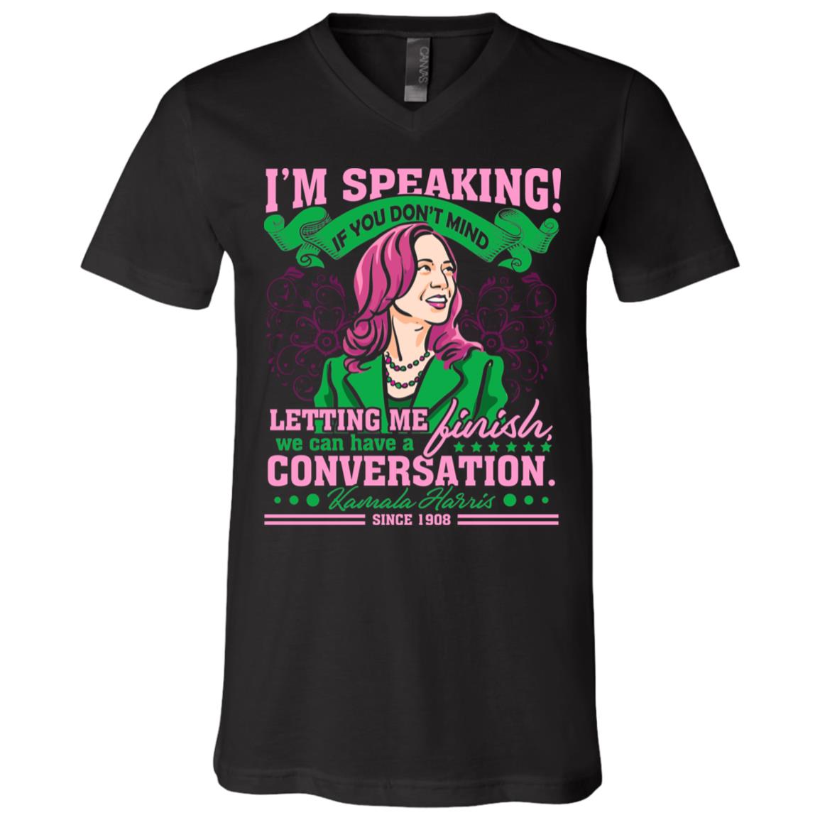 Kamala Harris 2020 Debate V Neck, Black, V-Neck T-Shirt