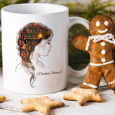 Alternative view of Personalized Library Lady Gift Ideas for Book Lovers Coffee Mug - Beer Stein - Water Bottle