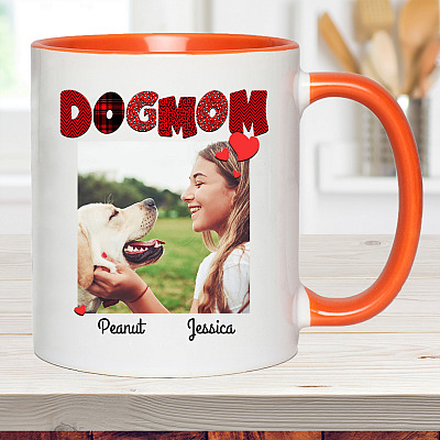 Alternative view of Personalized Photo Dog - Dogmom Gift - Happy Mothers Day Dog Mom Accent Mug