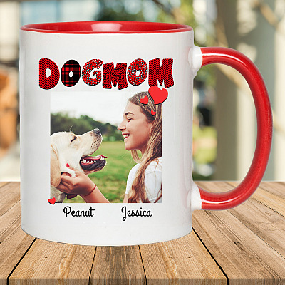 Personalized Photo Dog - Dogmom Gift - Happy Mothers Day Dog Mom Accent Mug