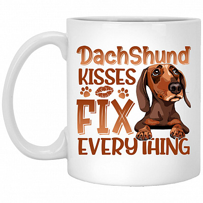 Dachshund Dog Mug, White, 11 oz. White Mug