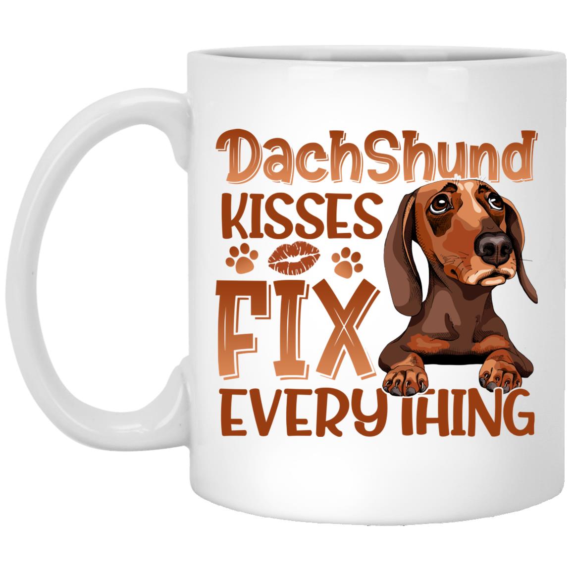 Dachshund Dog Mug, White, 11 oz. White Mug