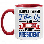 I Love It When I Wake Up Accent Mug, White/Red, 11 oz. Accent Mug