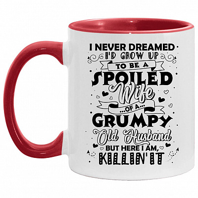 Spoiled Wife, White/Red, 11 oz. Accent Mug