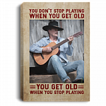 You Don't Stop Playing When You Get Old Gallery Wrapped Framed Canvas Prints - Unframed Poster, White, 0.75'' Framed Canvas